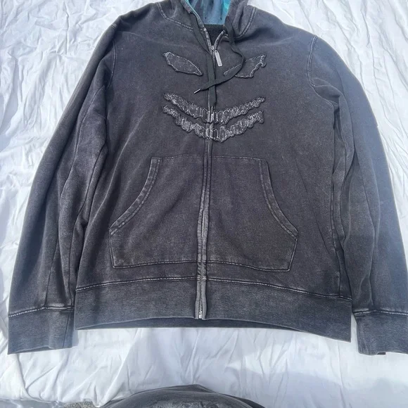 Vintage Y2K Disturbed Hoodie Full Zip Mens Large Black Metal Band Music RARE - Picture 2 of 9